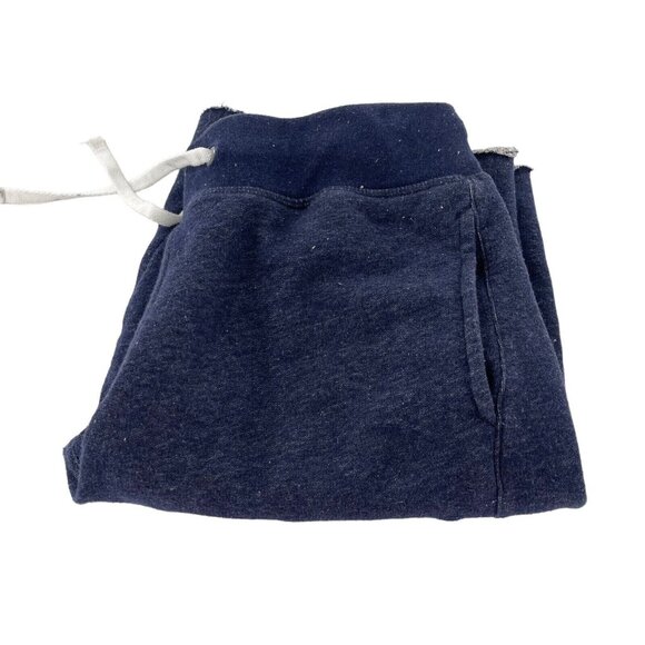 H&M Basic Mens Blue Drawstring Raw Hem Shorts Cotton Blend Medium - Picture 9 of 11